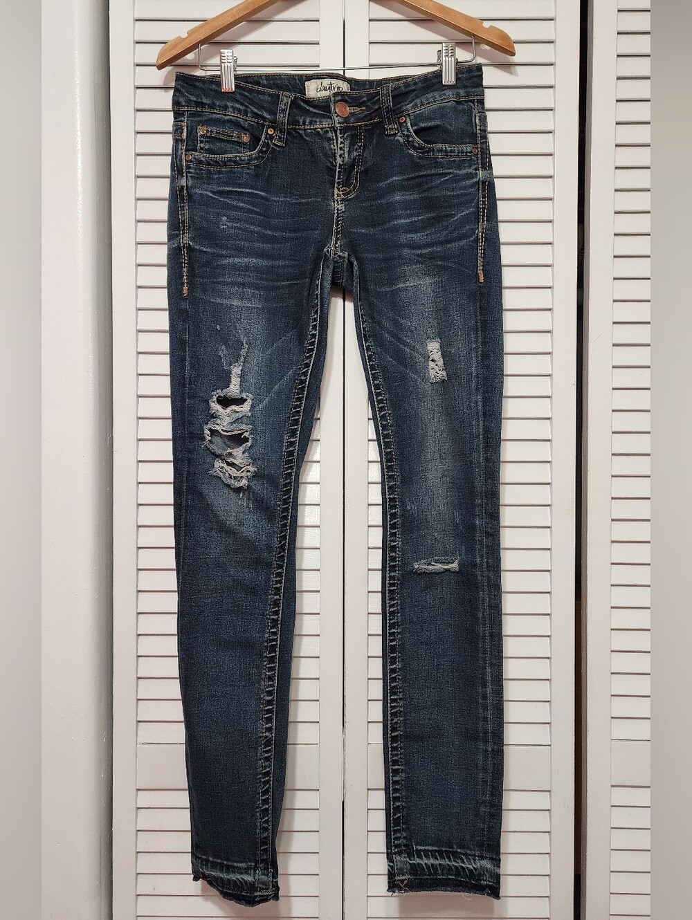 Daytrip Lynx Skinny Women's Dark Blue Distressed Jeans